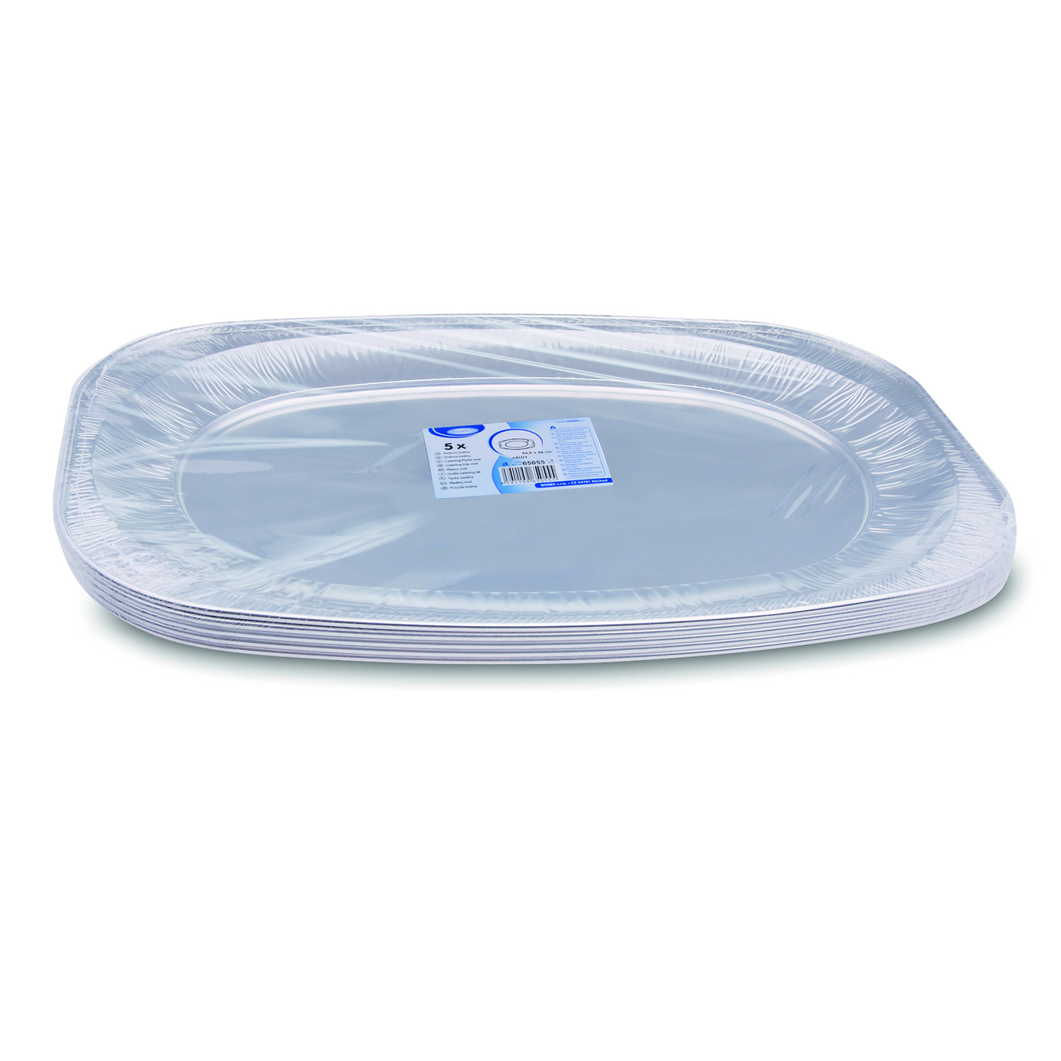 Catering-Platte ALU oval 55 x 36 cm für Buffet und Catering, Packung mit 5 Stück
