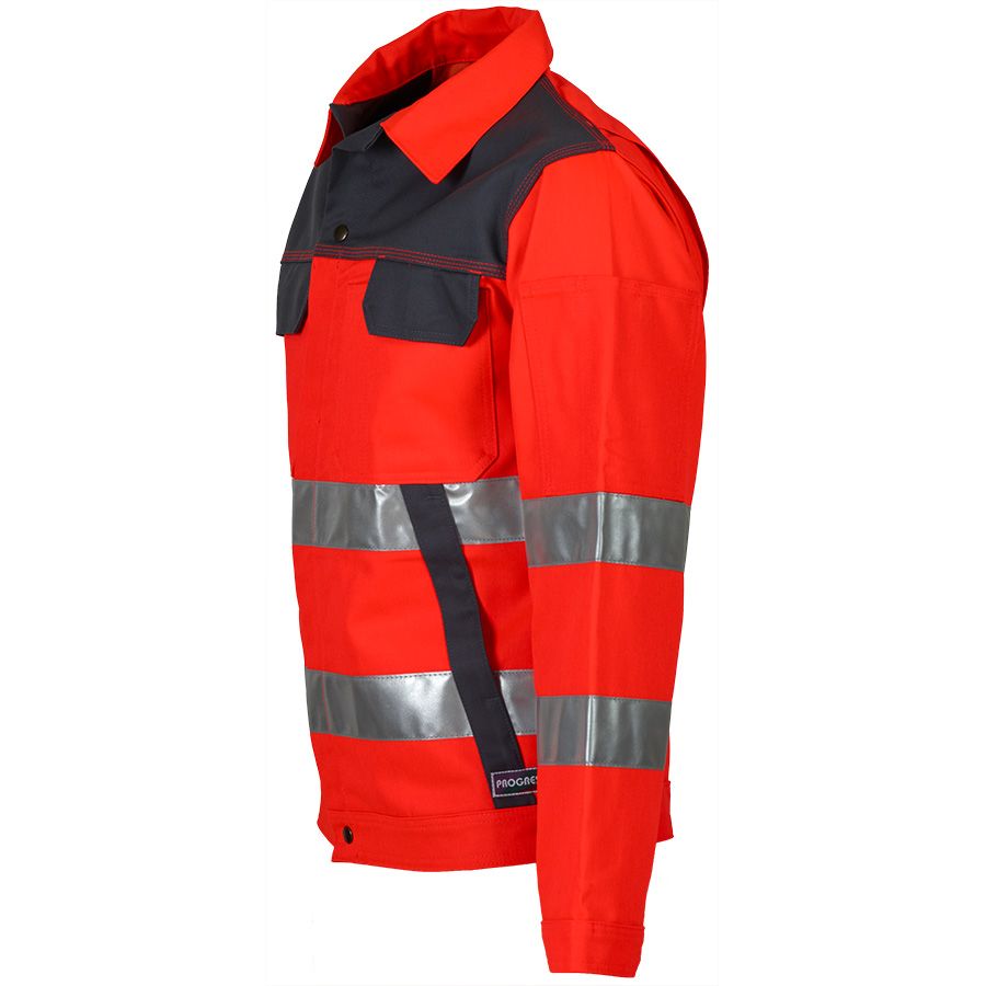 Warnschutz-Bundjacke PROGRESSO REFLEX, leuchtrot/grau - Grösse 46/48