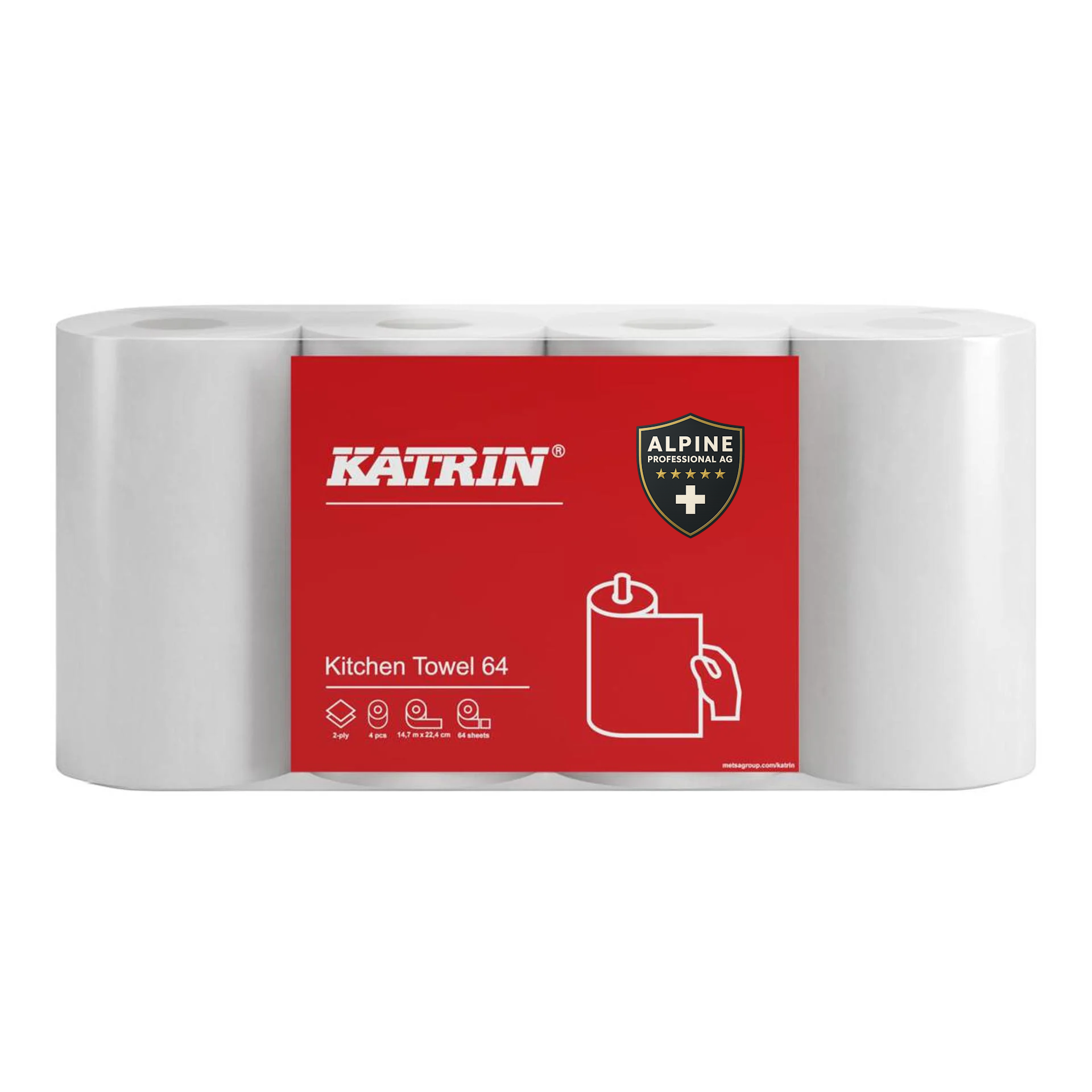 KATRIN Classic Kitchen 64 Küchenrolle - 1 Pack à 4 Rollen