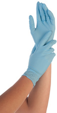 franz mensch/Hygostar Nitril-Handschuh "SAFE PREMIUM", blau / weiss