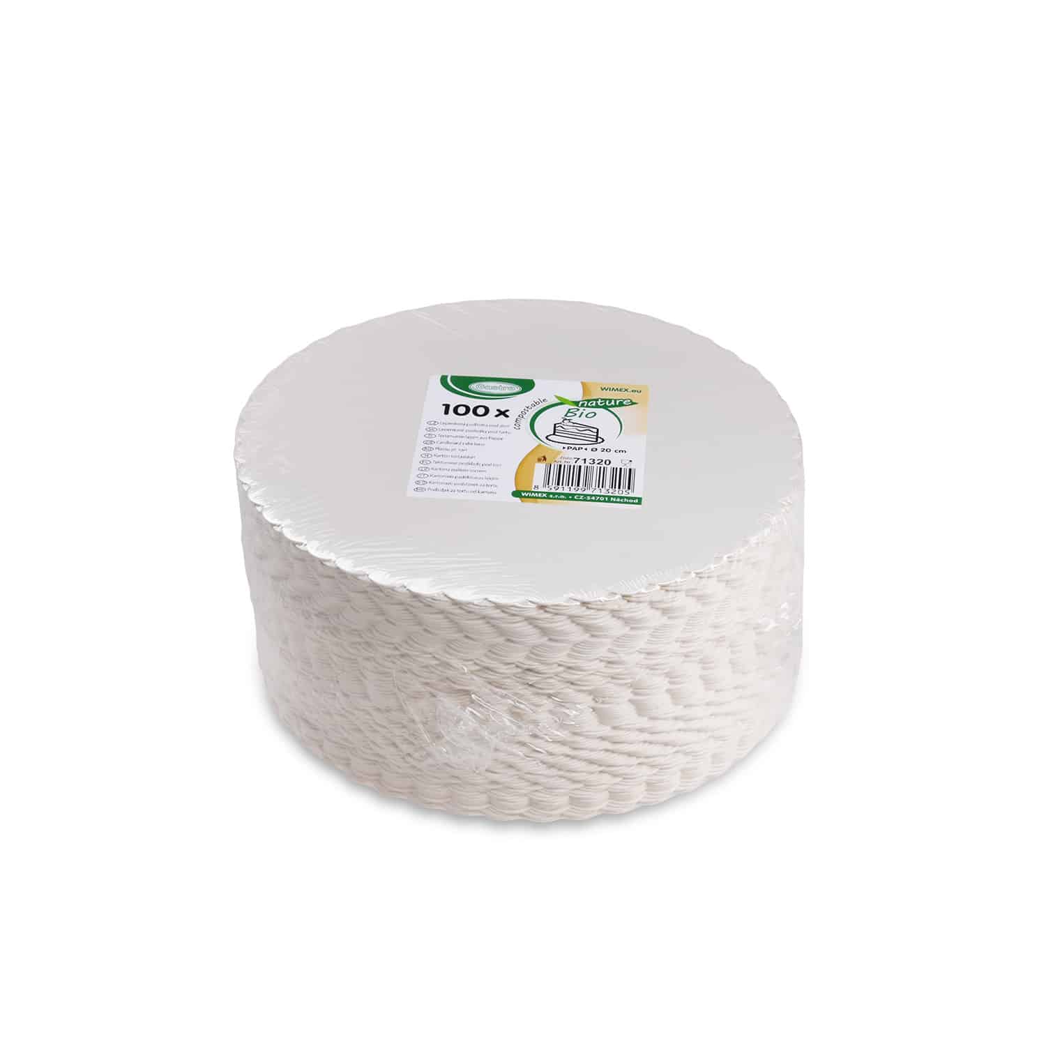 Tortenunterlage aus Pappe weiß 20cm - 100 Stück