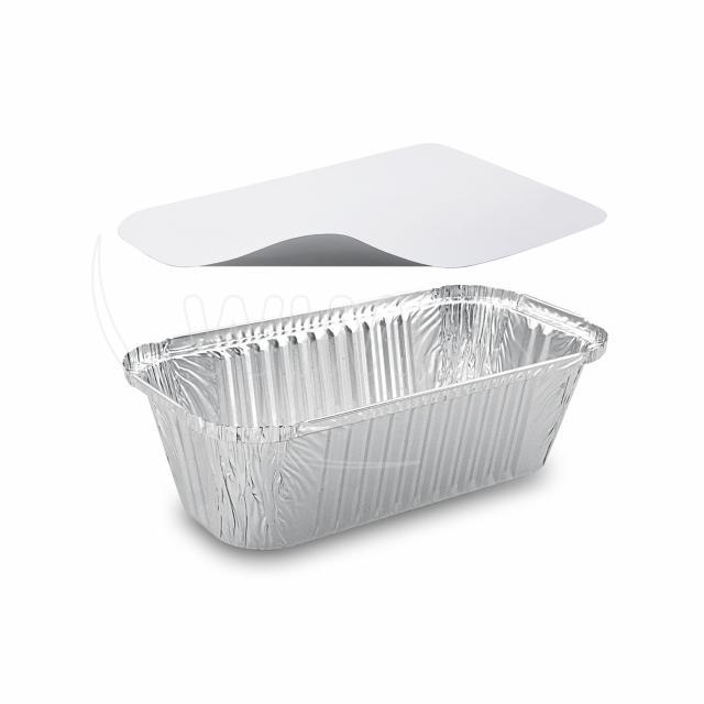 Schale (ALU) eckig 252 x 132 x 70 mm 1500ml + Deckel - 5 Stück
