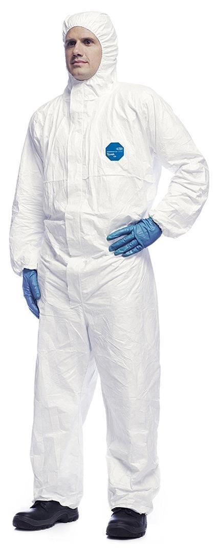 TYVEK Classic Xpert Einweg-Schutzanzug mit Kapuze weiss L