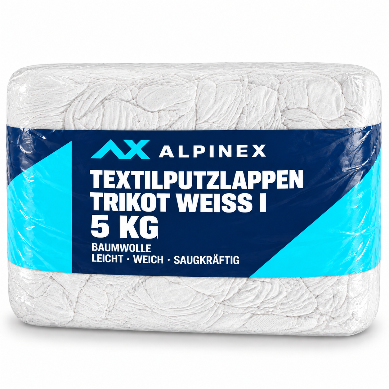 Alpinex Putzlappen Trikot weiss – 5 kg Palette