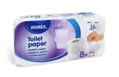 72x Toilettenpapier (FSC Mix) 3-lagig weiß Ø12cm 28m 250 Blatt  - 9x8 Stück