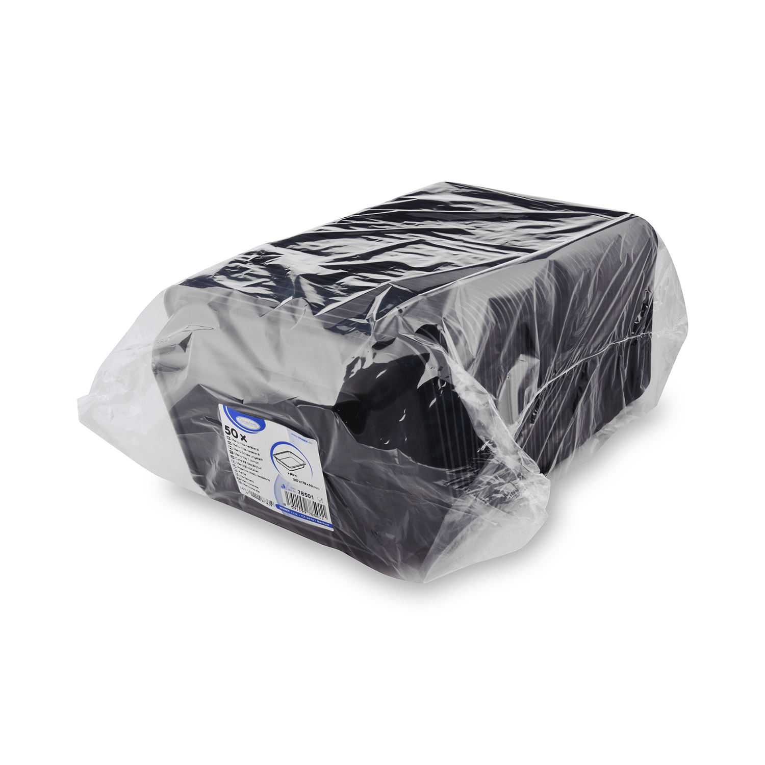 Menü-Schale (PP) ungeteilt schwarz 227 x 178 x 50 mm - 50 Stück