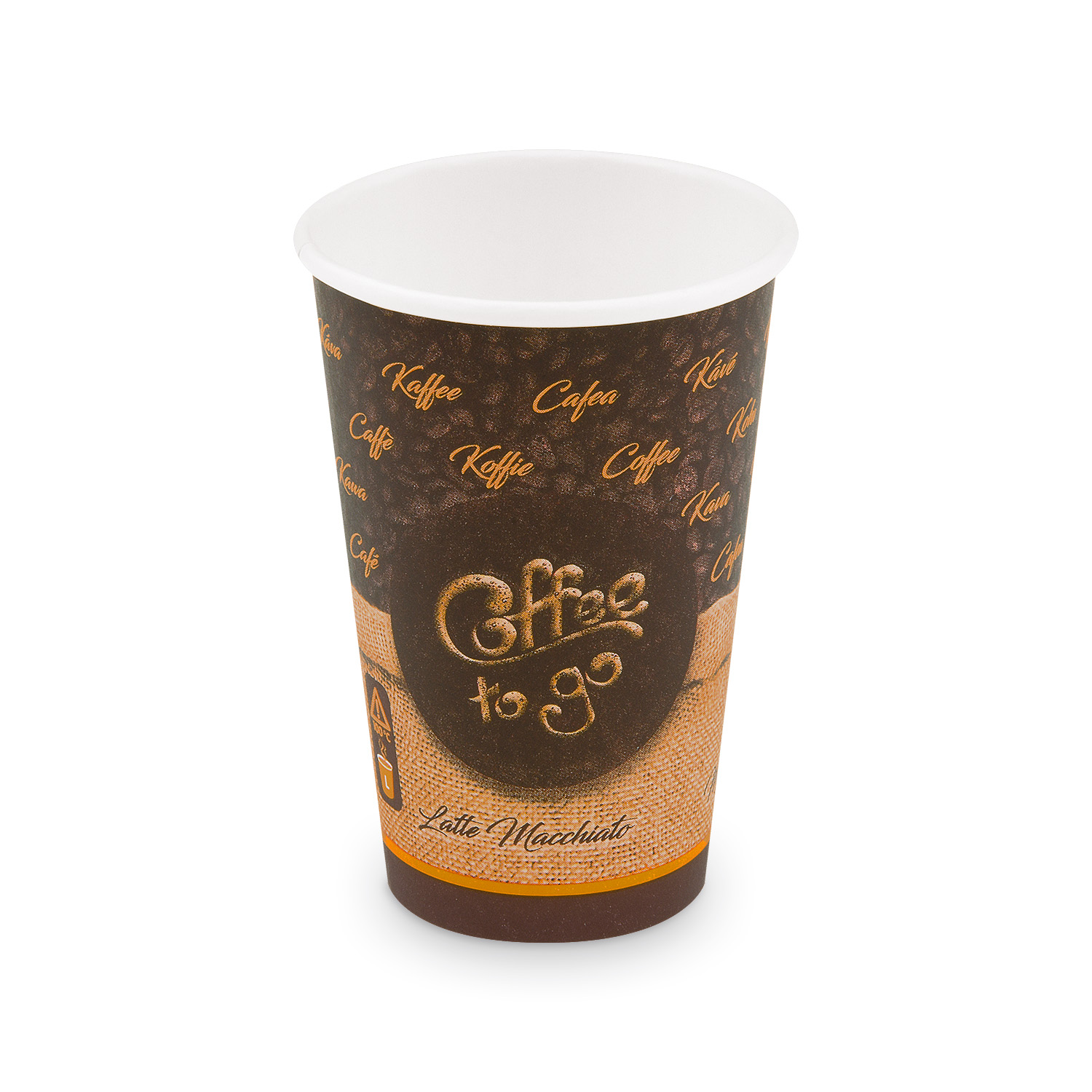 Pappbecher Papier/PE 330 ml Ø 80 mm mit Motiv, Packung mit 50 Stück
