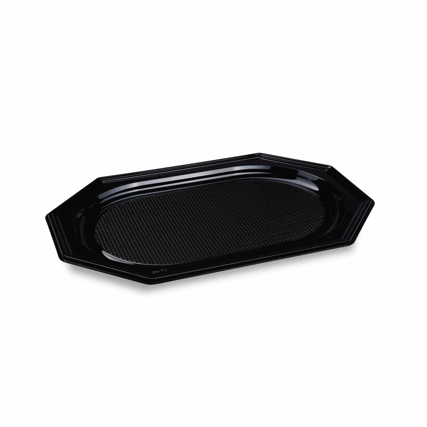 Catering-Platte (rPET) oval schwarz 45 x 30,2 cm - 10 Stück