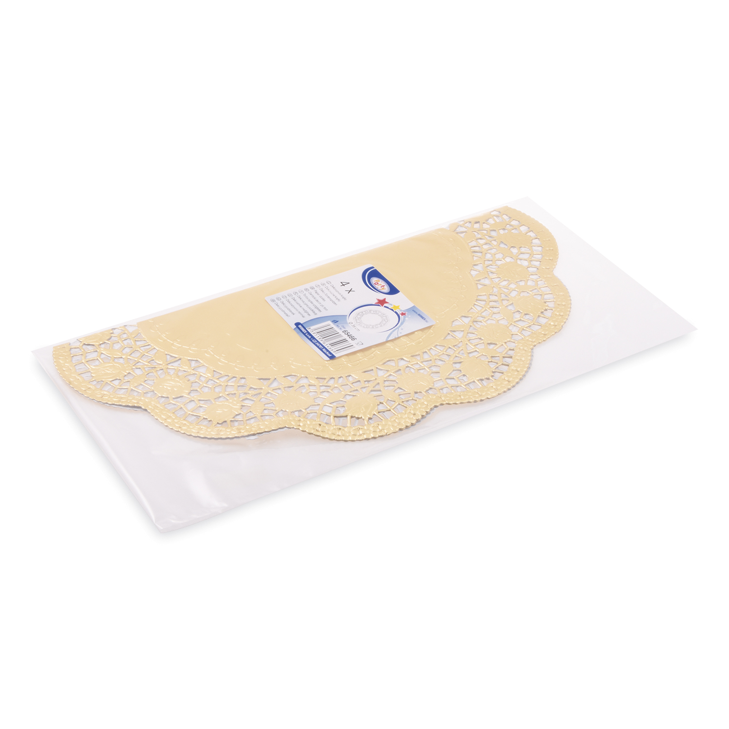 Deko-Tortenspitze (PAP,ALU) rund gold 36cm - 4 Stück