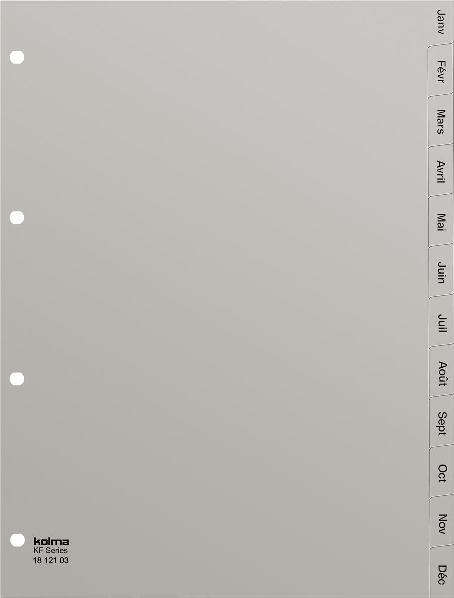 Register KolmaFlex A4 grau Jan-Déc (FR) KOLMA 18.121.03