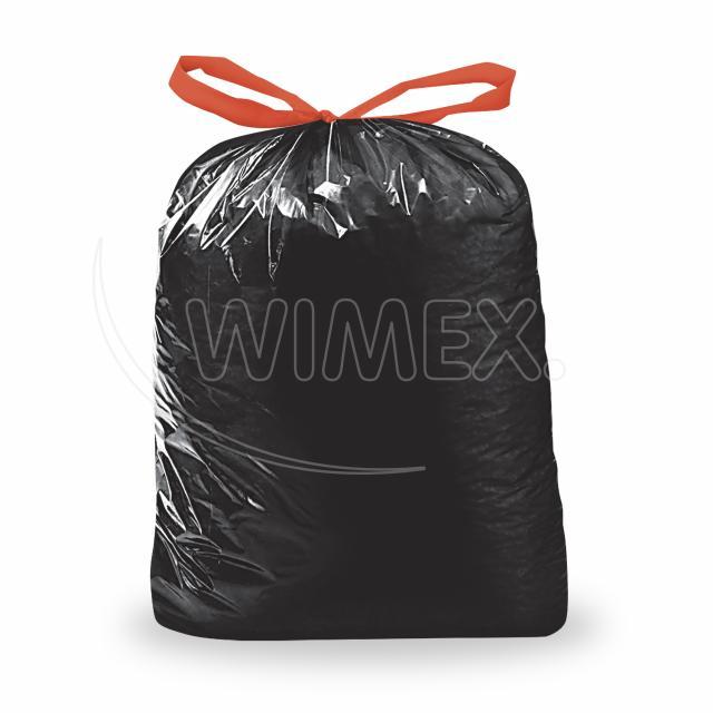 Müllsack aus LDPE schwarz mit Zugband 70 x 100 cm, 120 l, Packung mit 25 Stück