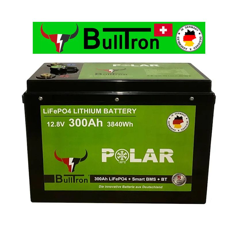Batterie BullTron Polar 300 Ah LiFePO4 12,8 V Akku mit Smart BMS, Bluetooth App, aktiver Balancer und Heizung