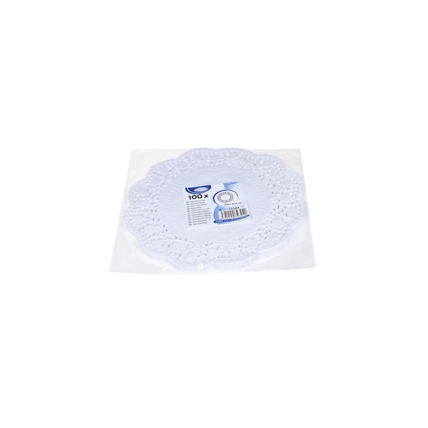 Deko-Tortenspitze (PAP) rund weiß 24cm - 100 Stück