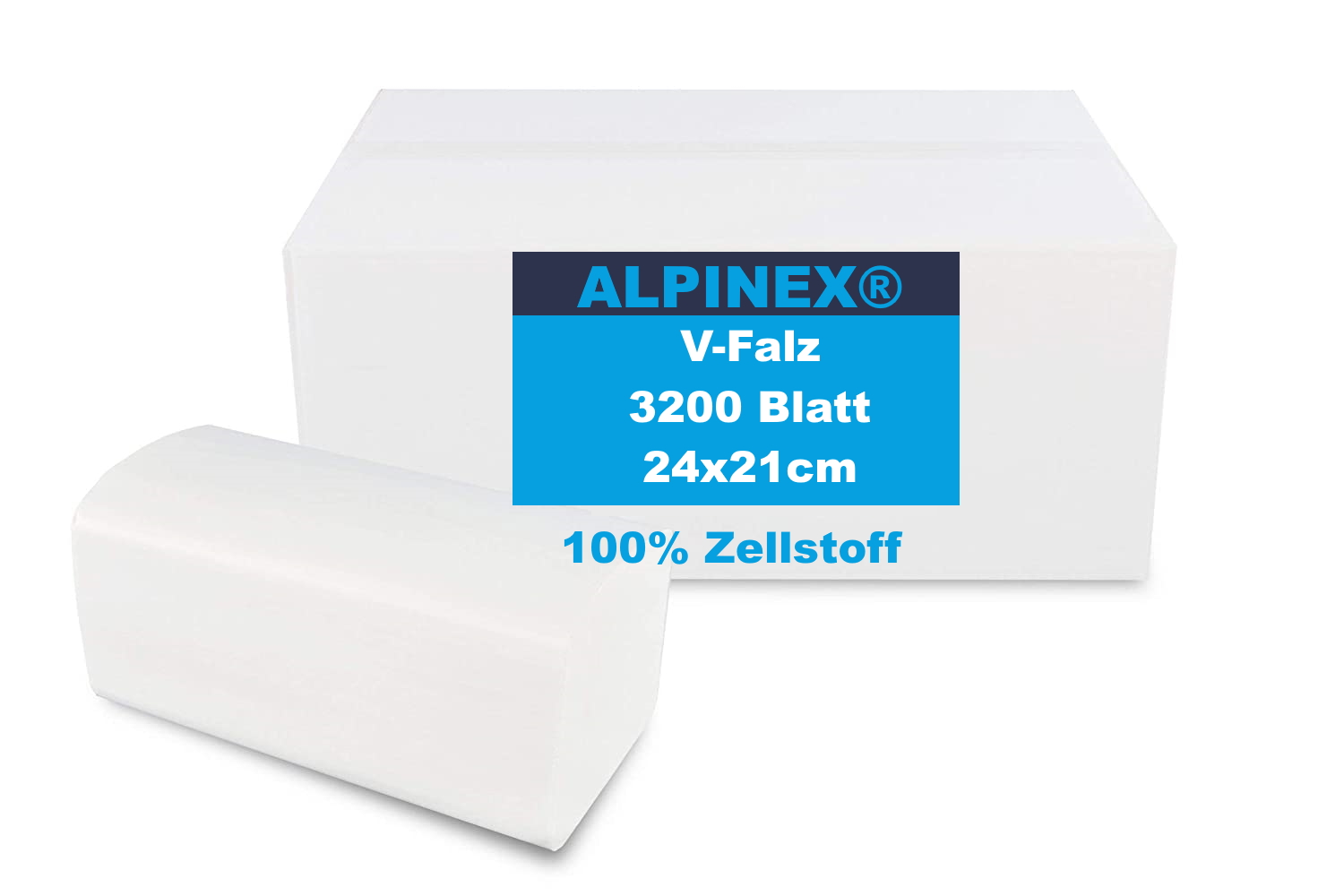 V-Falz Papierhandtücher 2-lagig AlpineX® 3200 Blatt H3 23x25cm