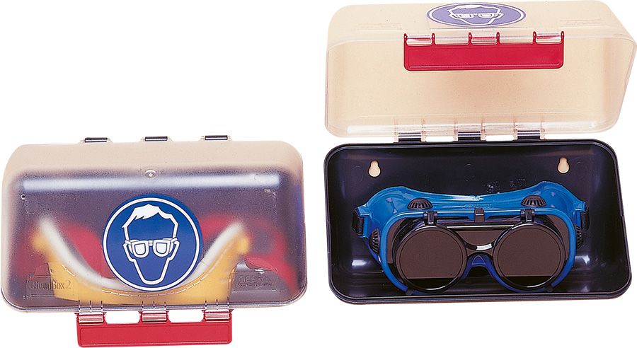 Aufbewahrungsbox GEBRA SECUBOX MINI, Symbol Schutzbrille