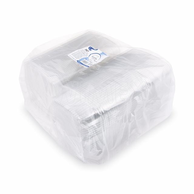 Rechteckbecher (rPET) mit Deckel klar 750ml - 50 Stück