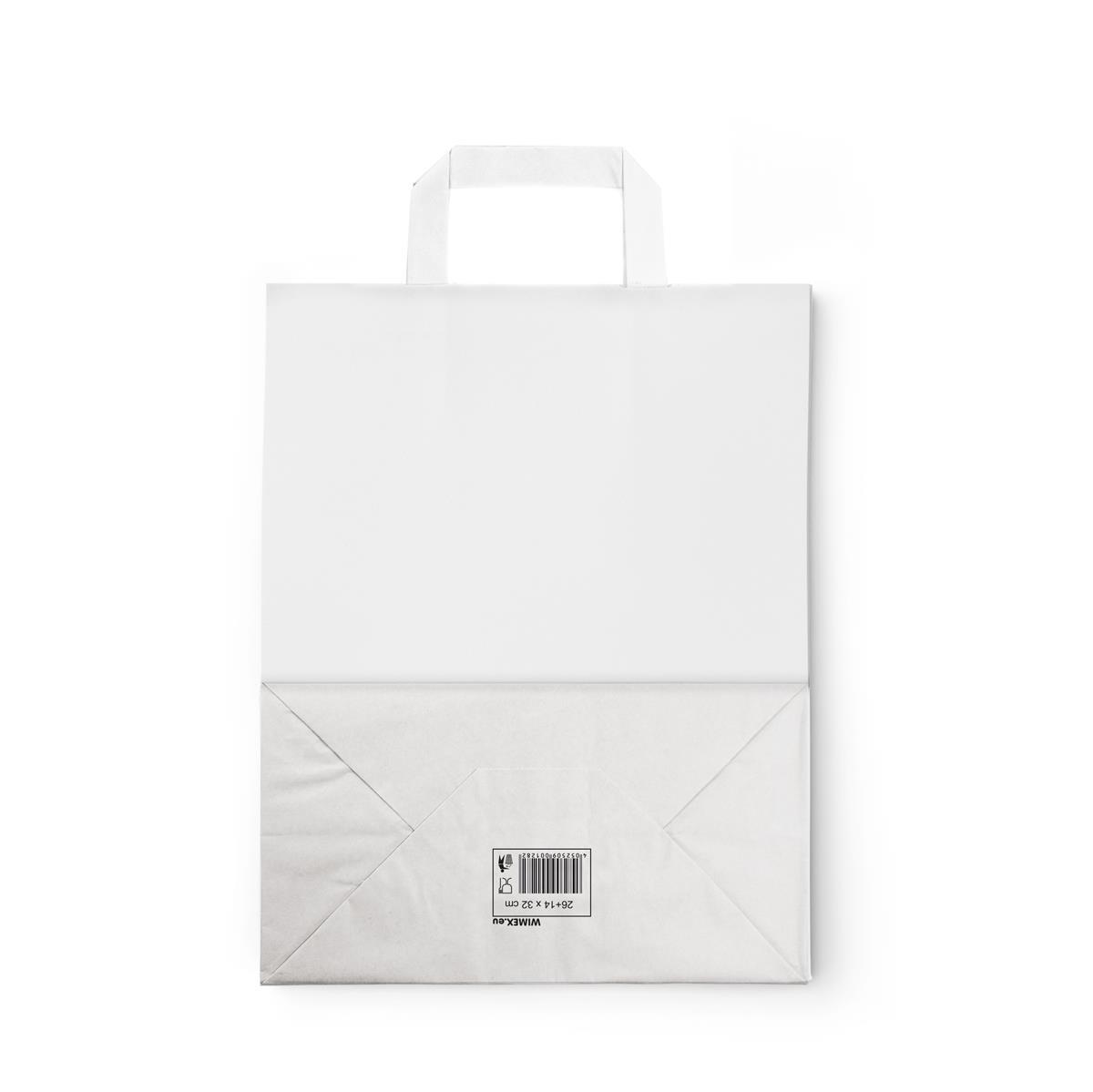 Papiertragetasche weiß 26+14 x 32 cm - 250 Stück