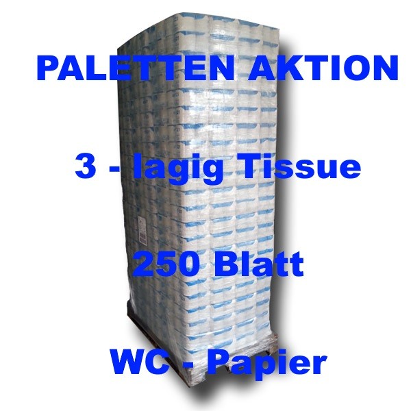 1680 Rollen Toilettenpapier Comfort 3-lagig 250 Blatt naturweiss