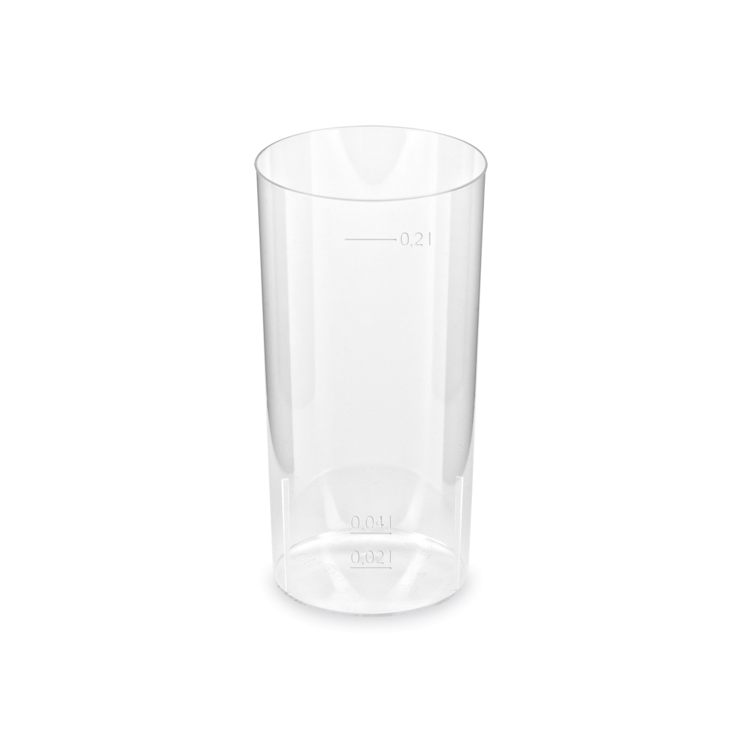 Trinkglas PS klar Ø 56 mm 2 cl / 4 cl / 0,2 l, Packung à 10 Stück