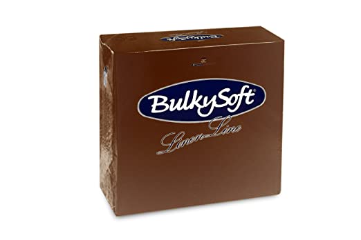 Servietten Bulkysoft Airlaid, braun, 40x40cm, 1/4 Falz - Karton à 10 Pack / Pack à 50 Servietten