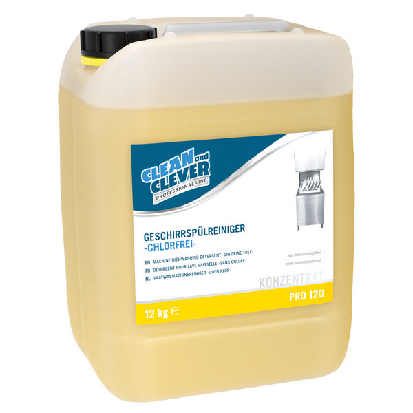 CLEAN and CLEVER Geschirrspülreiniger, chlorfrei PRO 120, Kanister à 12 kg