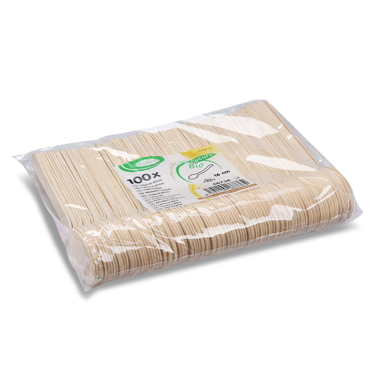 Holz-Löffel FSC 100% 16 cm natur, Packung mit 100 Stück