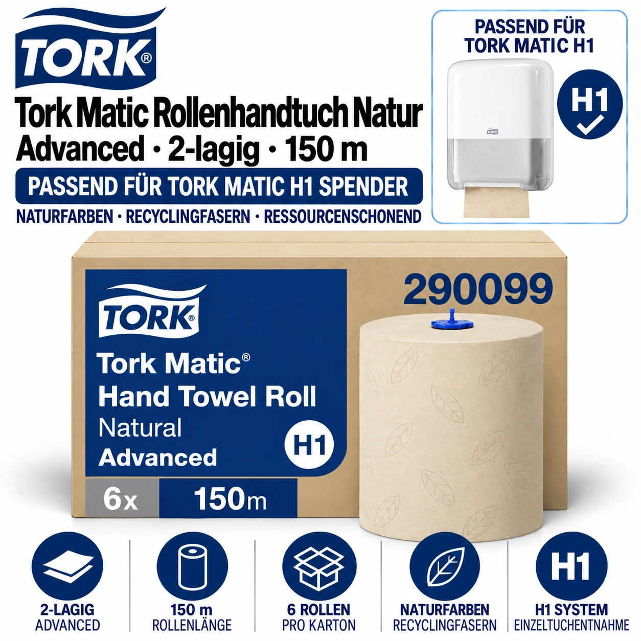 TORK-290099 Matic ökologisches Rollenhandtuch - H1