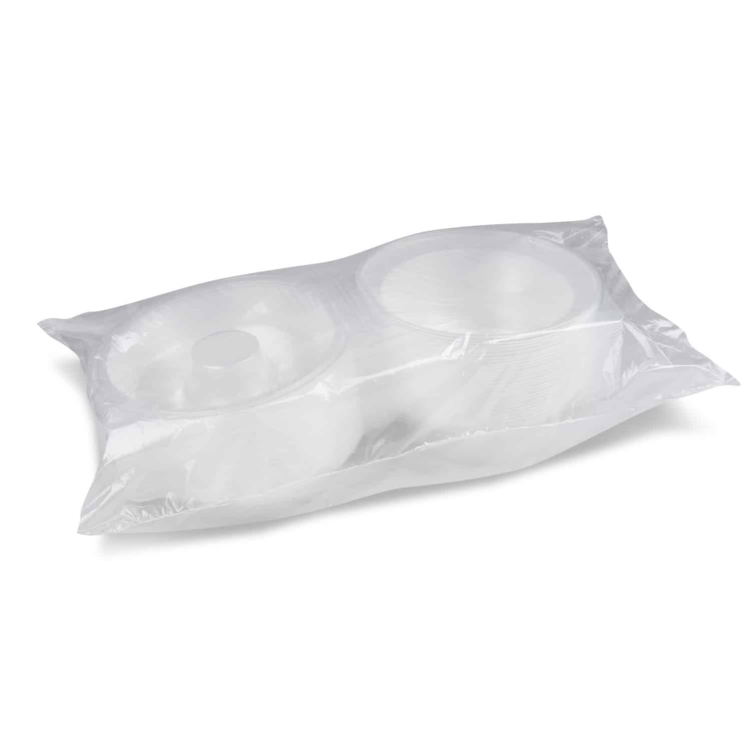 Salatschale (PP) mit Dipfach im Domdeckel klar 2100ml - 25 Stück