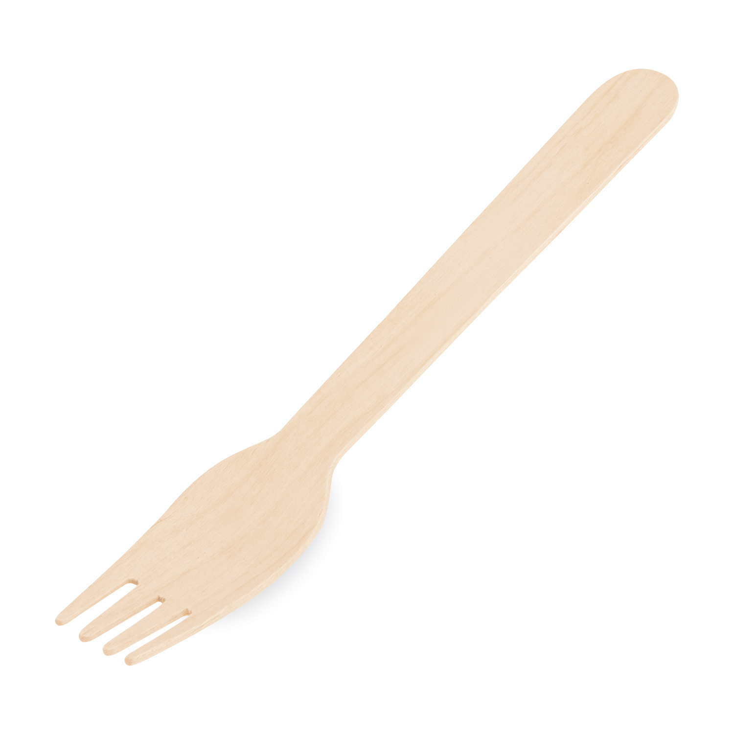 Holzgabel FSC 100% 16 cm natur für Gastronomie, Packung mit 100 Stück