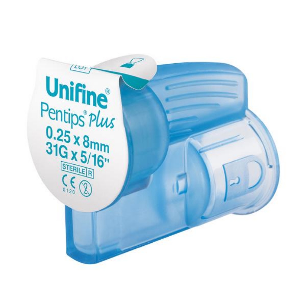 Unifine PentipsPlus Pennadeln steril, 31G, 0,25 × 8 mm, hellblau 100 Stück