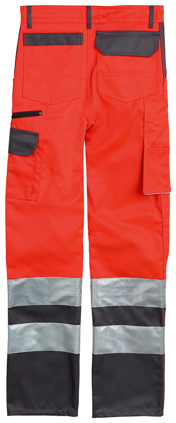 Warnschutz-Bundhose PROFIWORK REFLEX, leuchtrot/grau - Grösse 56