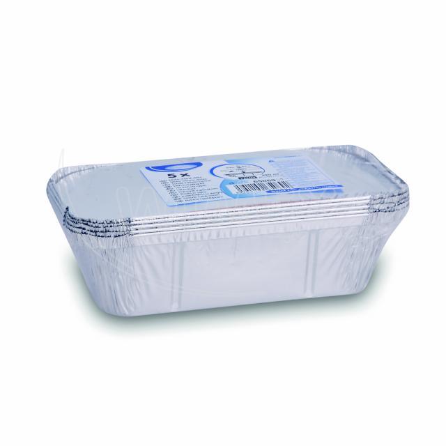 Schale (ALU) eckig 201 x 109 x 49 mm 690ml + Deckel - 5 Stück