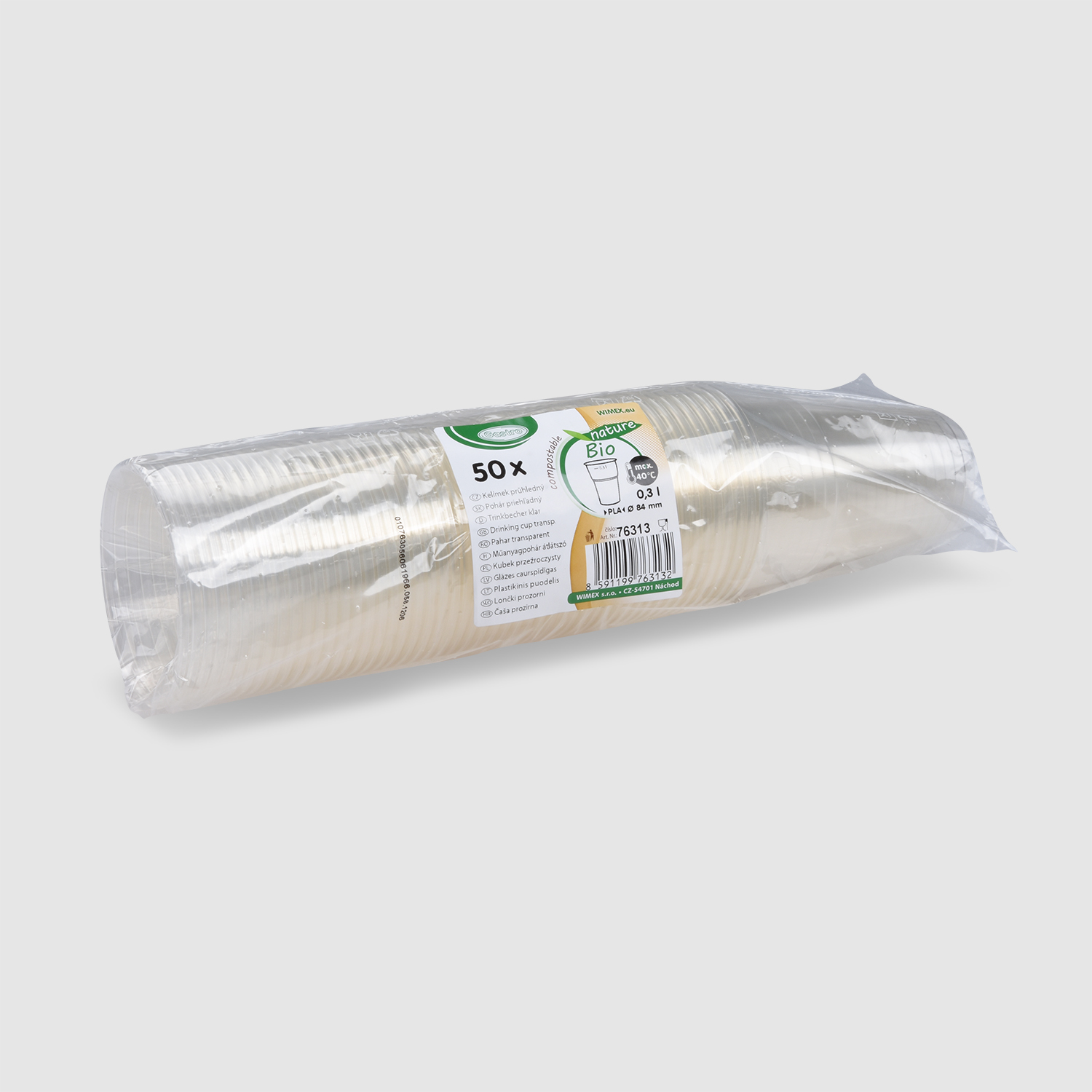 Trinkbecher (PLA) klar 84mm 0,3L - 50 Stück