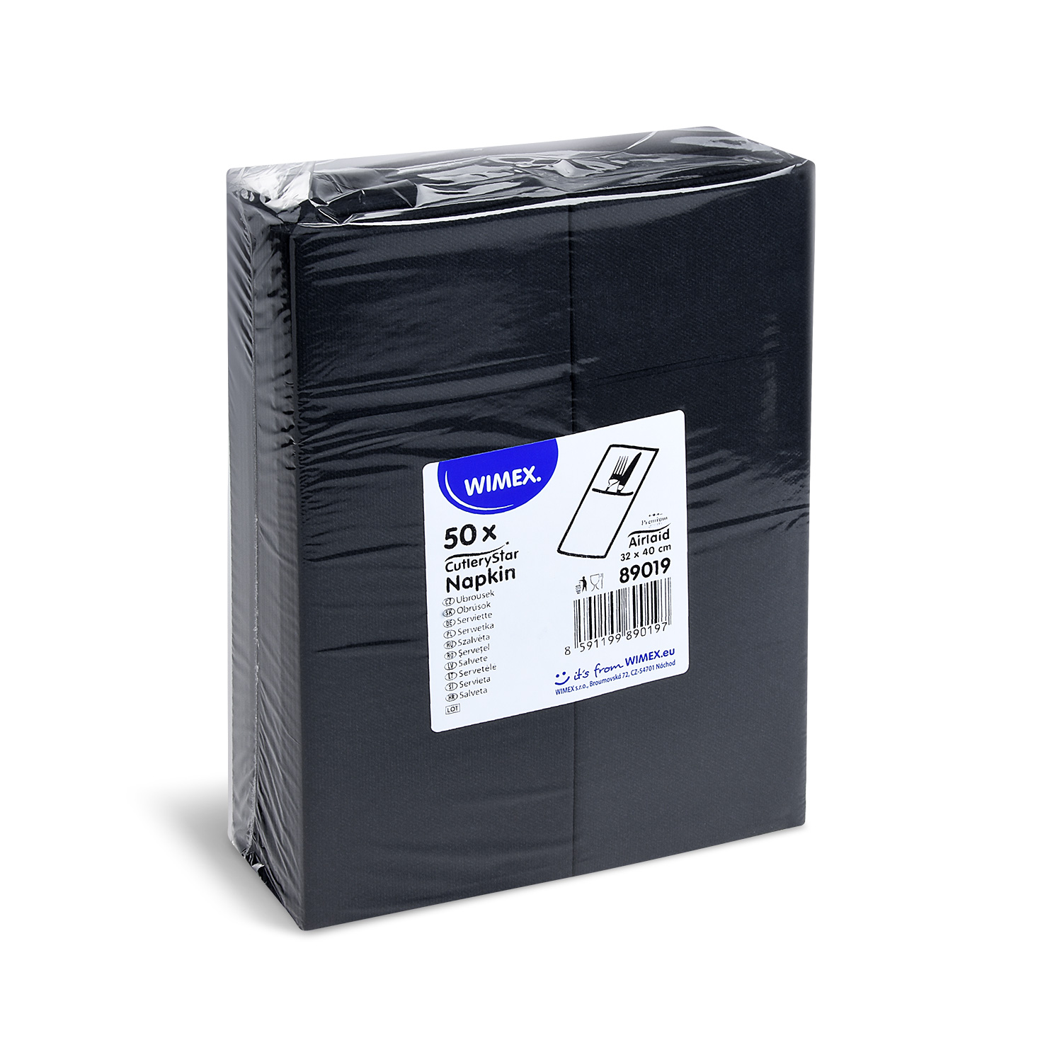 Serviette CutleryStar PREMIUM schwarz 32 x 40 cm - 50 Stück