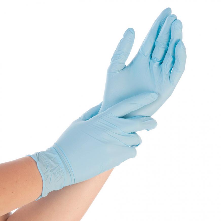 franz mensch Nitril-Handschuh "SAFE FIT" HYGONORM, blau - Box à 200 Stück XL