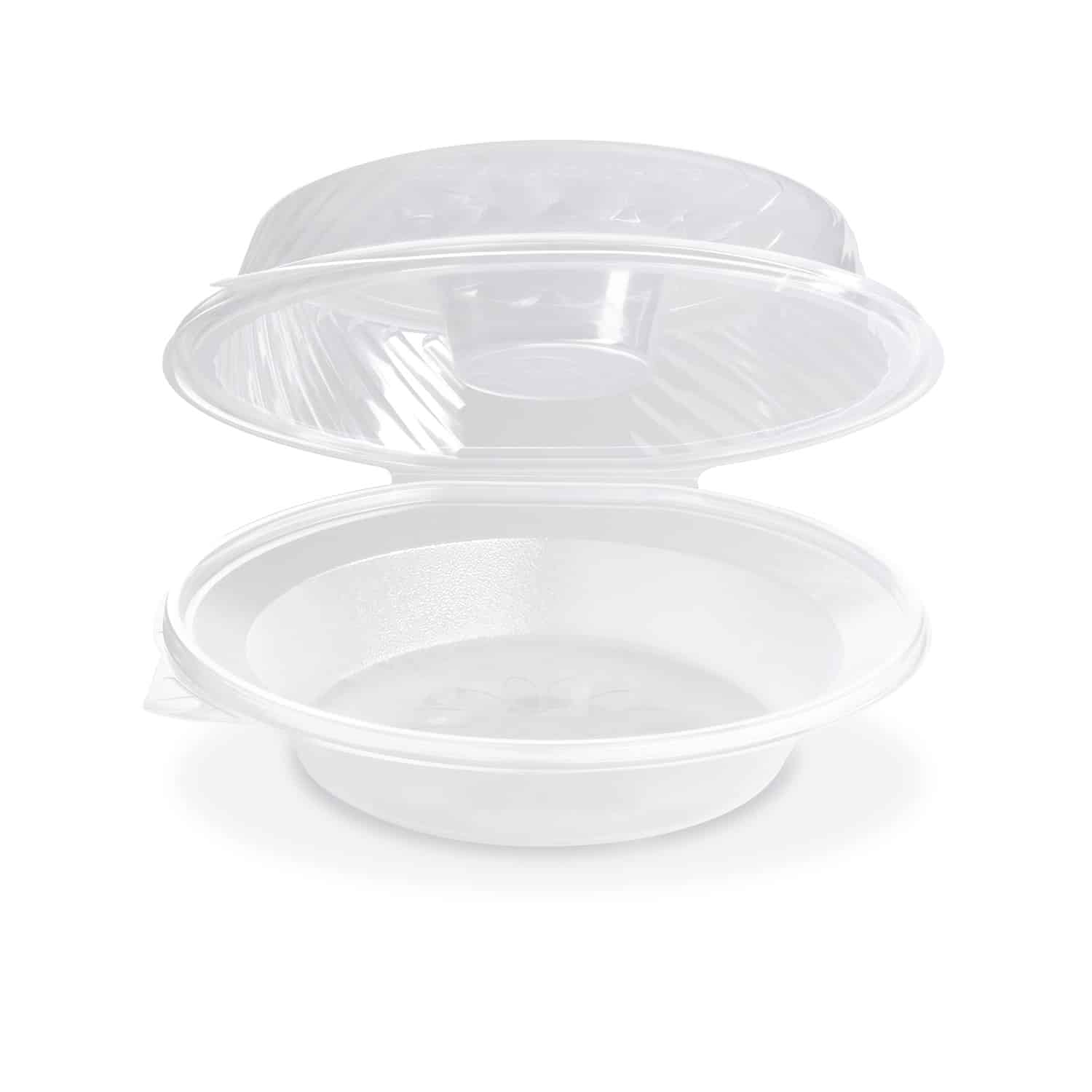 Salatschale (PP) mit Dipfach im Domdeckel klar 1600ml - 25 Stück