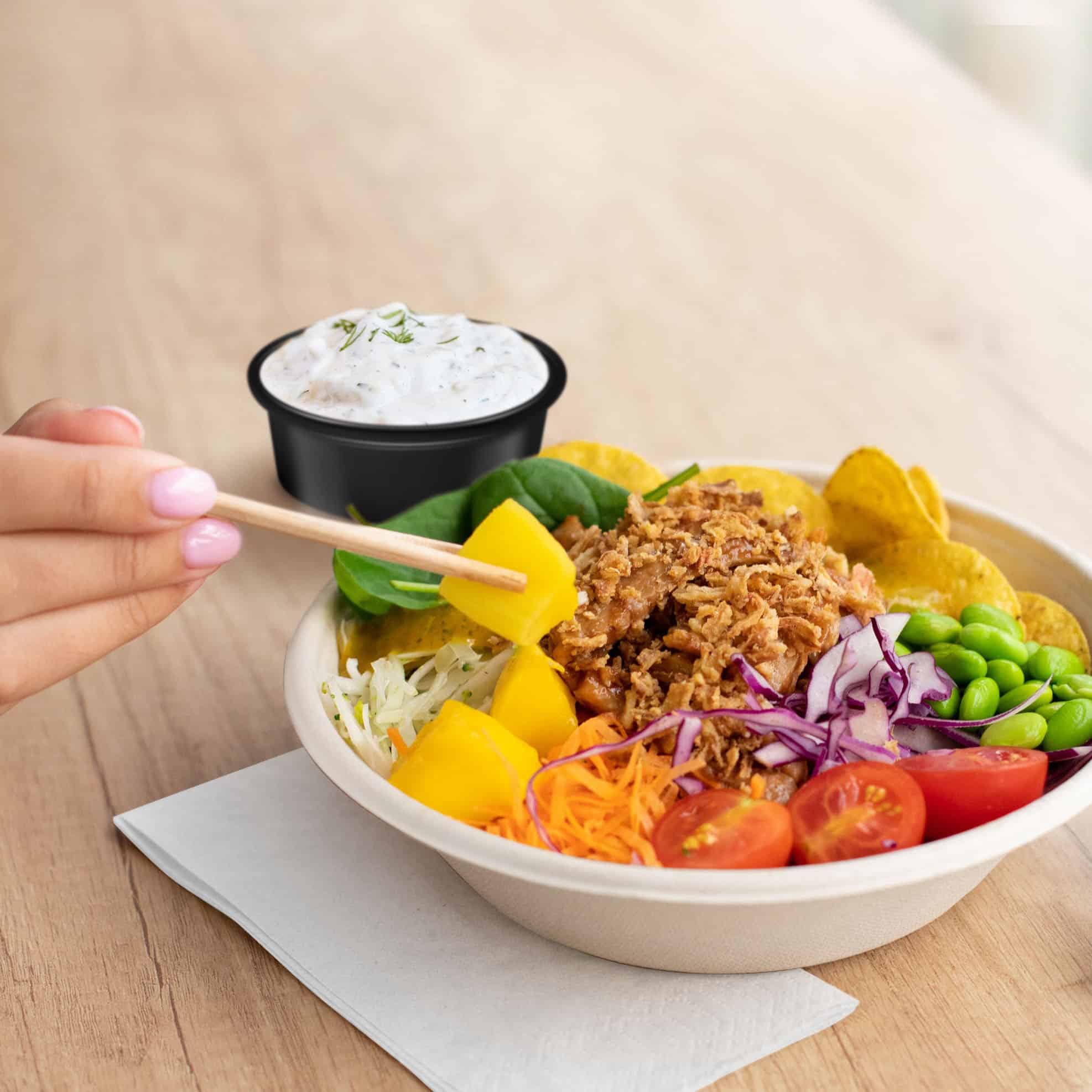 Dressingbecher (PP) schwarz 70mm 50ml - 50 Stück