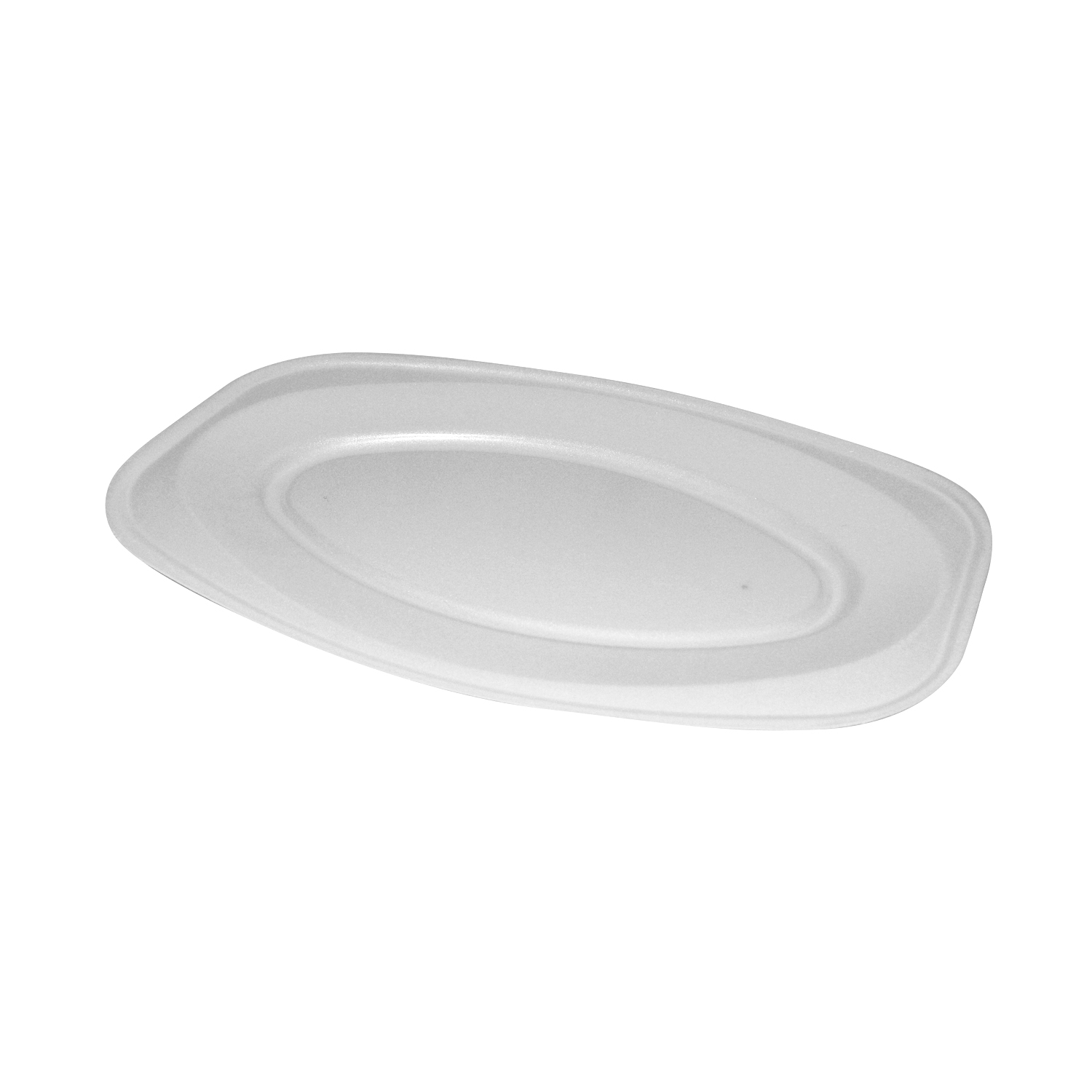 Party-Platte XPS oval weiss 55 x 36 cm für Buffet und Take-away, Packung mit 10 Stück