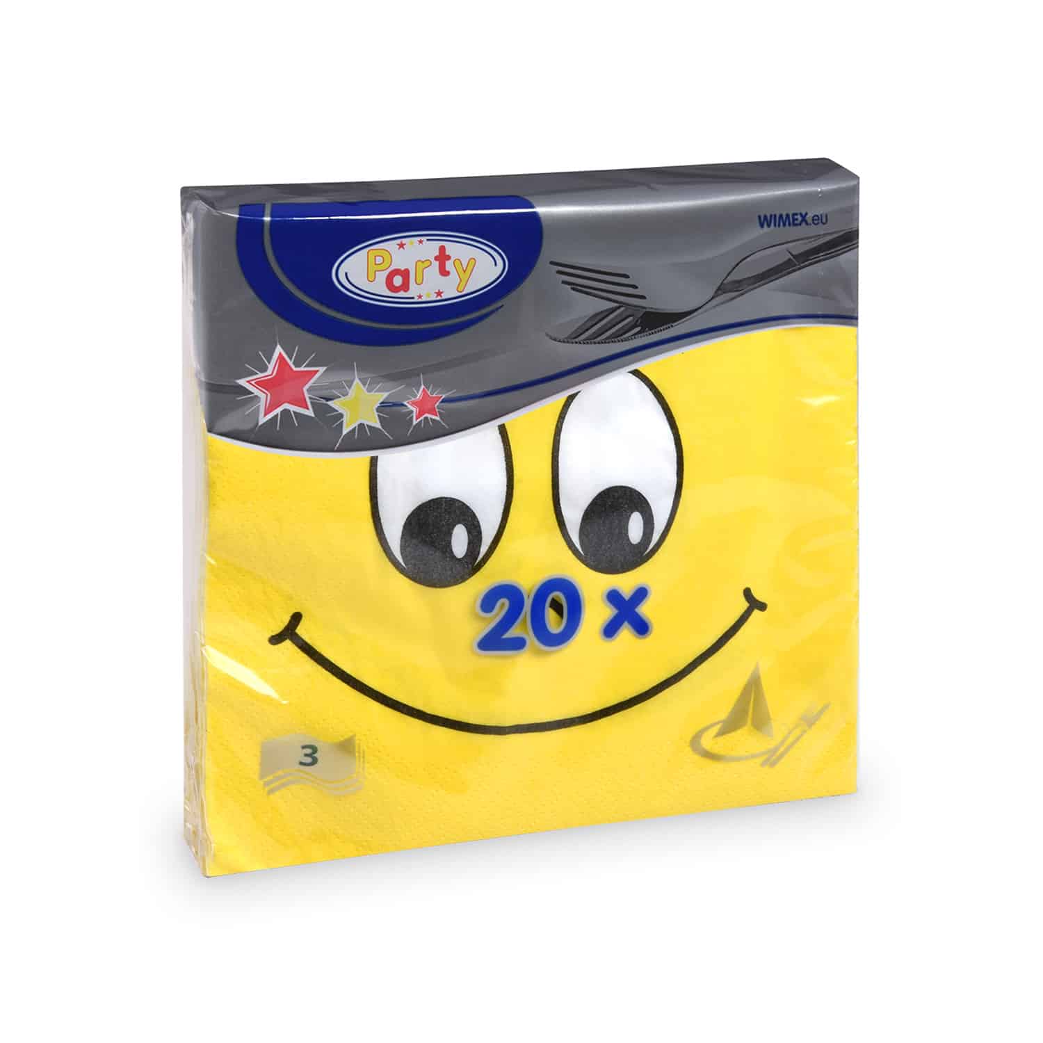 Serviette 3-lagig Smile 33 x 33 cm - 20 Stück