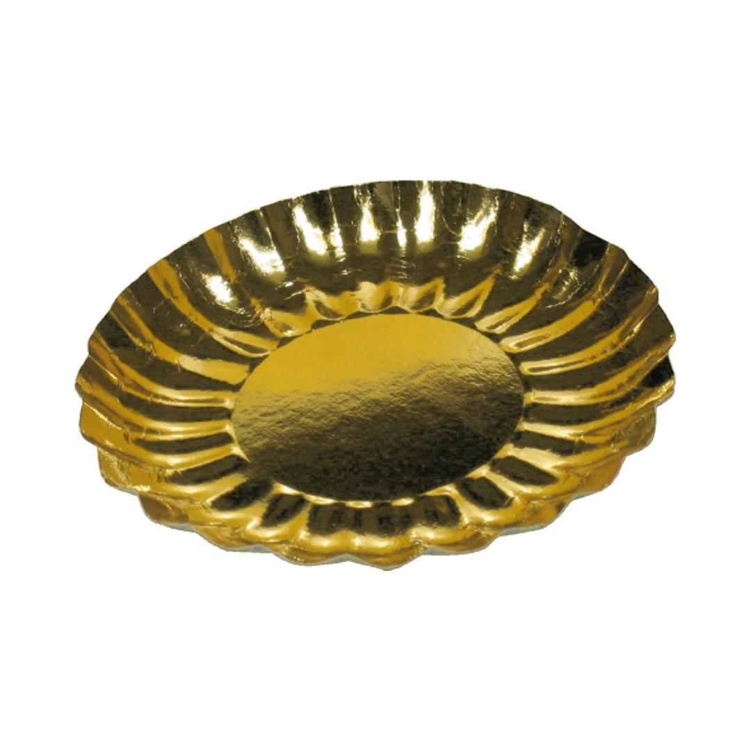 Pappteller rund  21 cm gold (25 Stück)