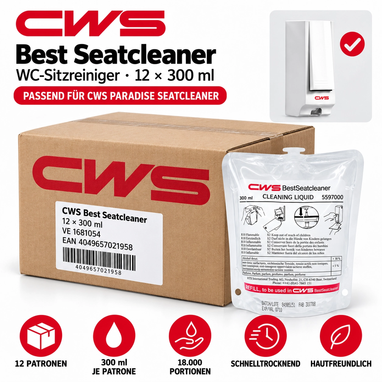 Best Seatcleaner WC-Sitzreiniger -1 Karton
