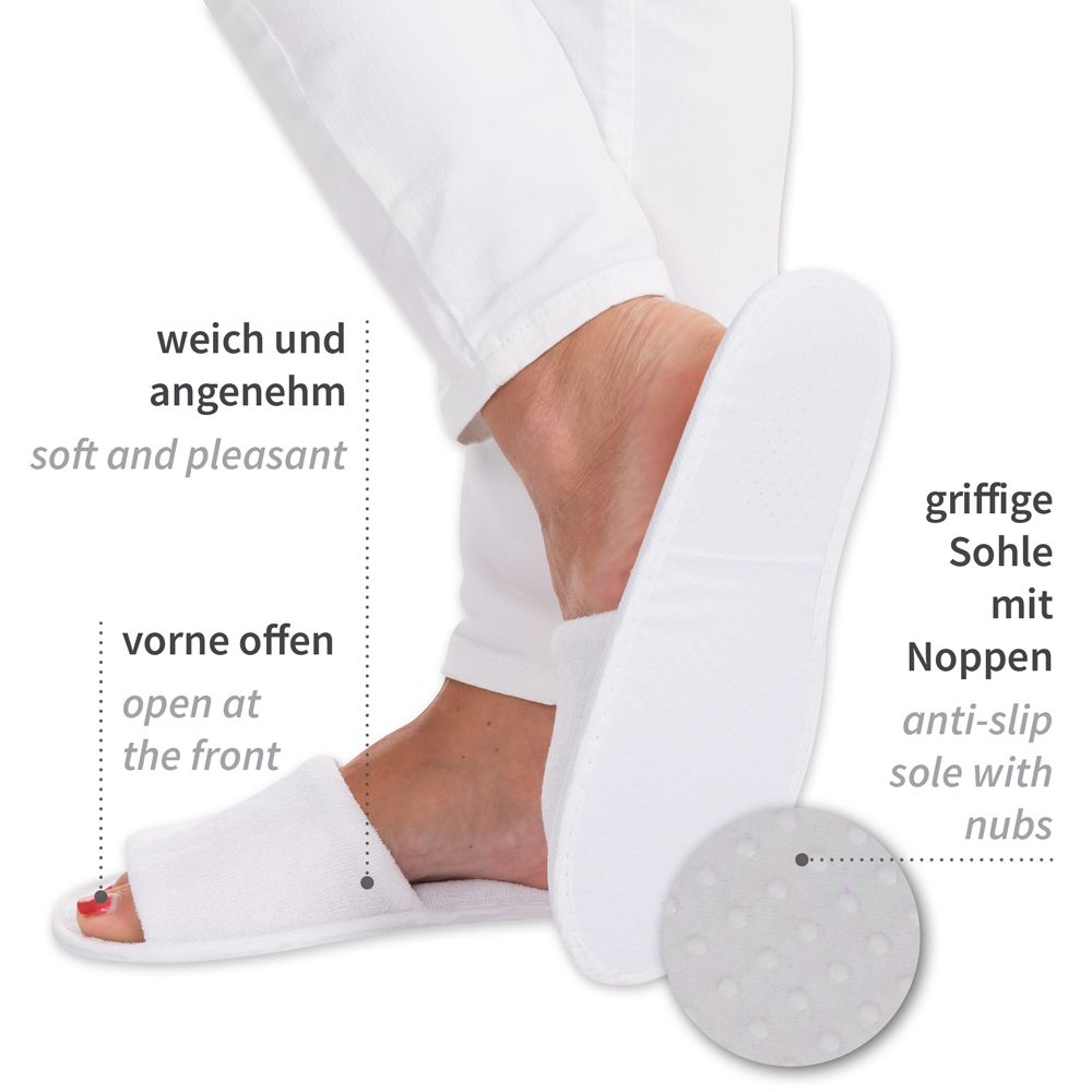 HYGOSTAR Einweg-Slipper SAFETY, offen, weiss - 1 Paar