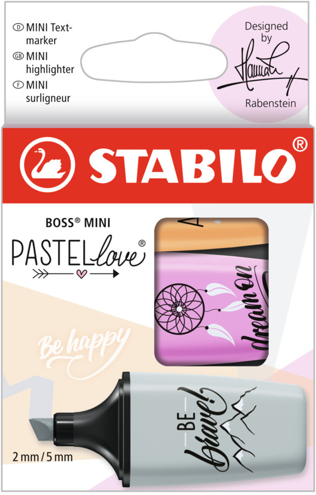 BOSS MINI Pastell 2 Etui 3  Stück STABILO 21616
