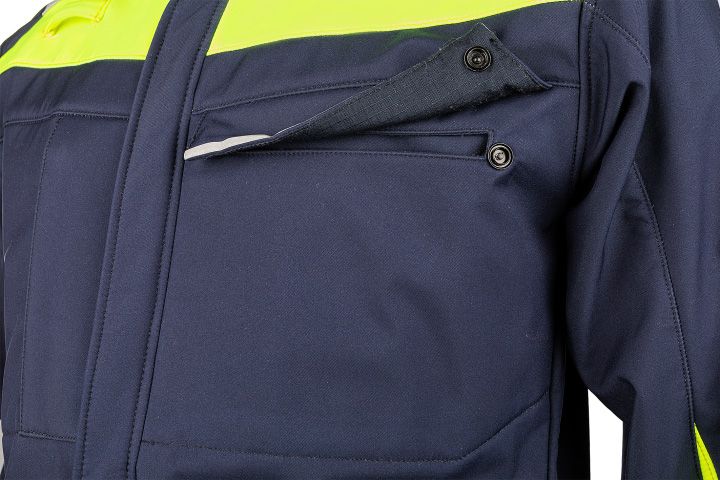 Softshelljacke SIOEN UMIAT, dunkelblau/leuchtgelb