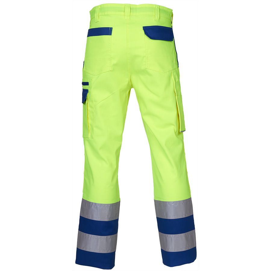Warnschutz-Bundhose SICURELAST REFLEX, leuchtgelb/blau