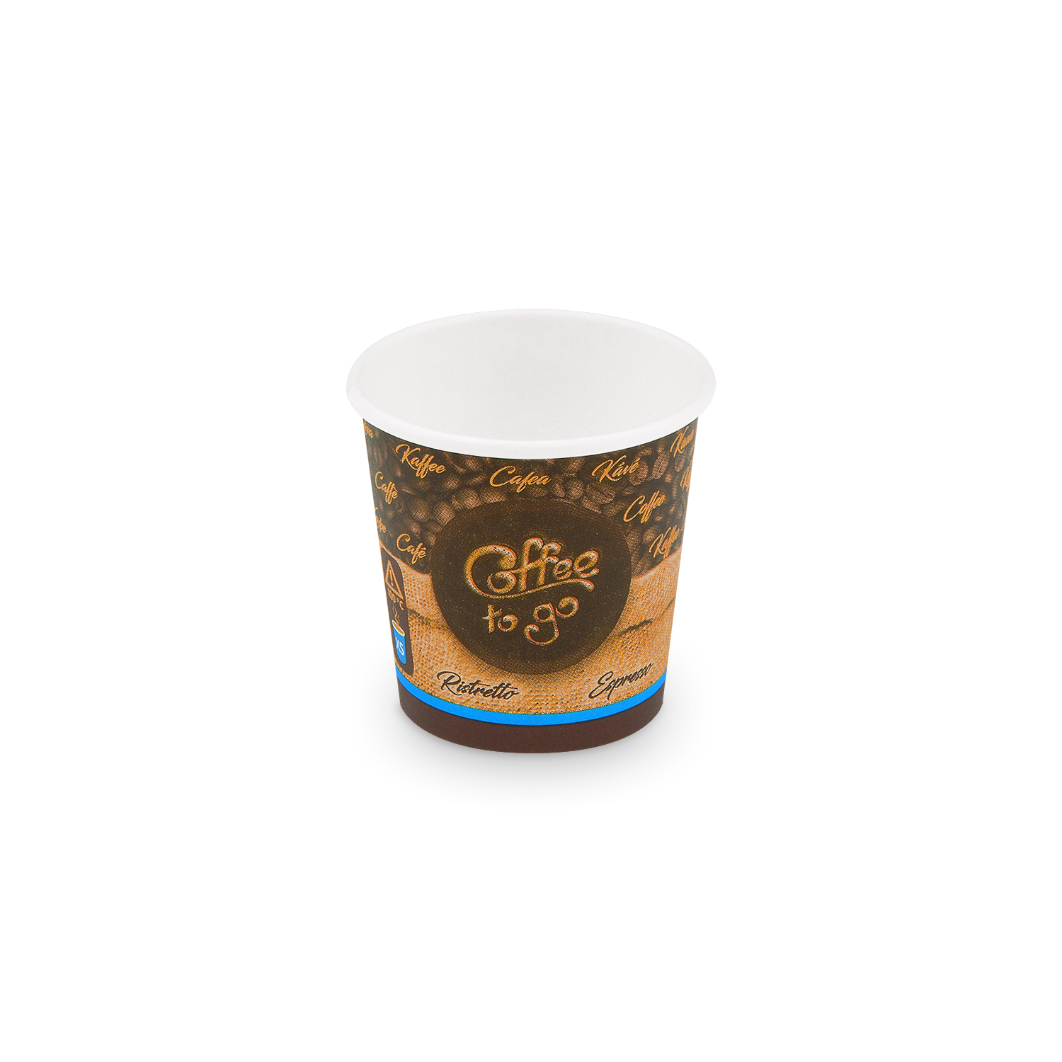 Pappbecher PAP FSC Mix/PE 110 ml Ø 62 mm Motiv für Coffee to go, Packung mit 50 Stück