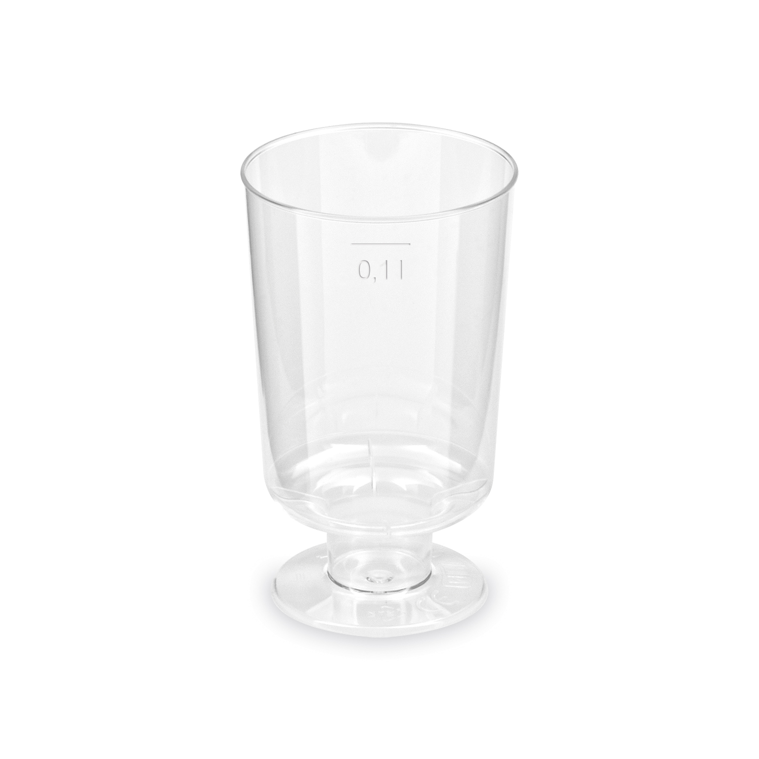 Trinkglas (PS) mit Fuß 51mm 0,1L - 15 Stück