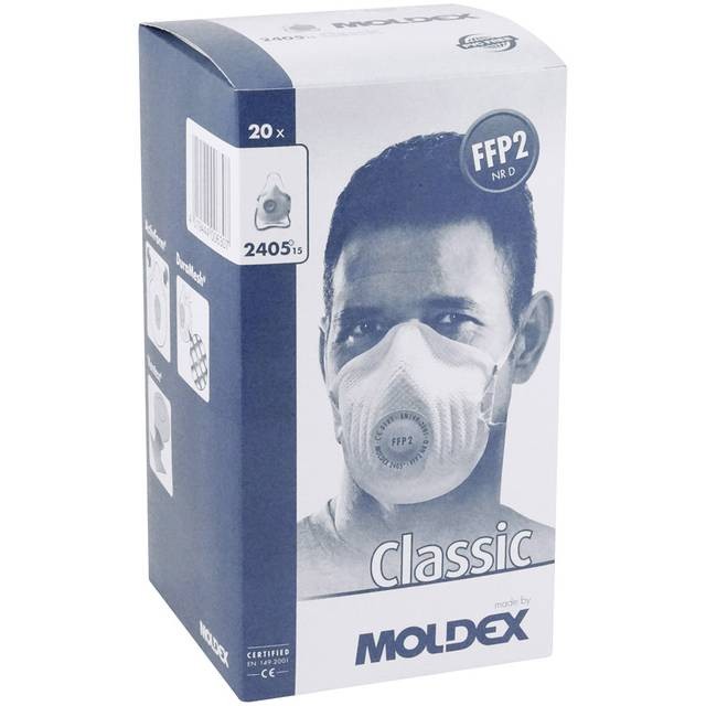 Moldex 2405 Atemschutzmaske FFP2 NR D mit Klimaventil Klassiker - 20 Stück pro Box