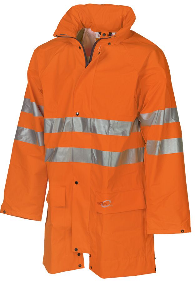 Leichte Regen-Warnschutzjacke SIOEN FLEXOTHANE REFLEX KASSEL, leuchtorange - Grösse S