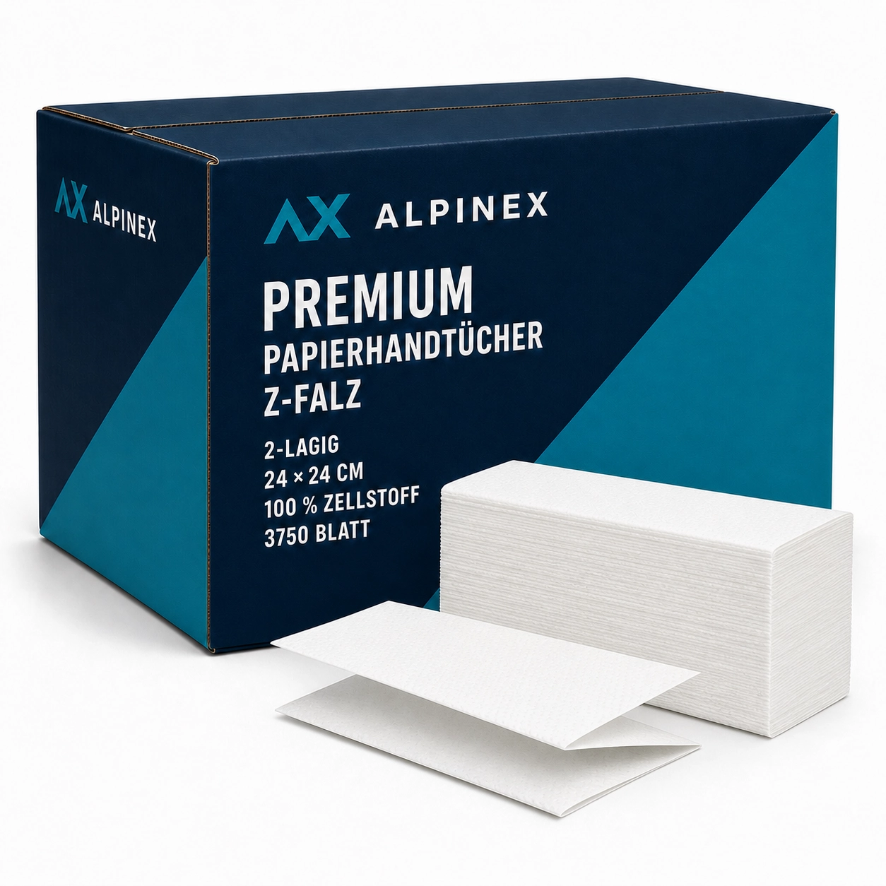 Faltpapier AlpineX® Premium Z-Falz 2-lagig 24x24cm